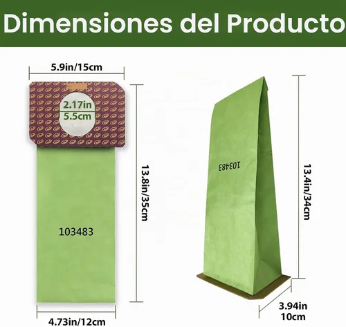 Vista 3 de Paquete de 20 bolsas de vacío con microfiltro 103483 compatibles con aspiradora vertical ProTeam de 3.25 cuartos de galón, para ProForce 1200XP