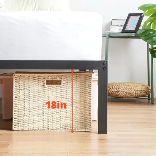 Vista 8 de PrimaSleep Base de cama antideslizante de listones de acero resistente de 18 pulgadas, base de cama de plataforma de fácil montaje, base de colchón