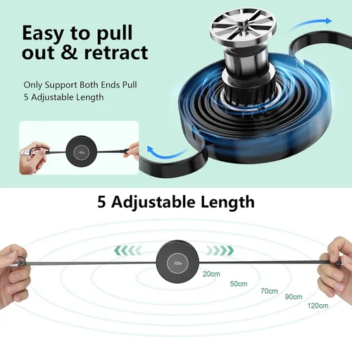 Vista 4 de Cable de carga USB C retráctil multi 5 en 1 USB A/tipo C a Lightning/USB C/Micro iPhone, cable de carga múltiple de 100 W para iPhone 15 14 13 12