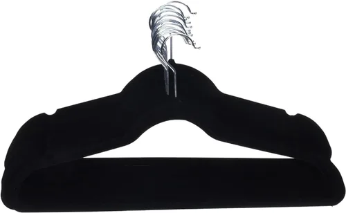 Vista 6 de Amazon Basics - Ganchos finos de terciopelo antideslizantes para trajes, paquete de 30, color negro