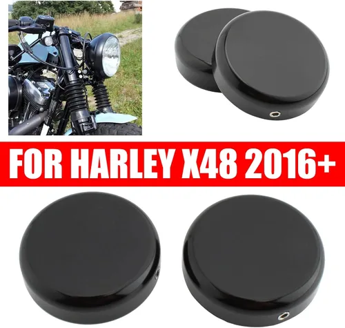 Vista 5 de Tapa de tuerca de vástago de horquilla superior negra para Harley-Davidson XL1200X 48 2016-2022