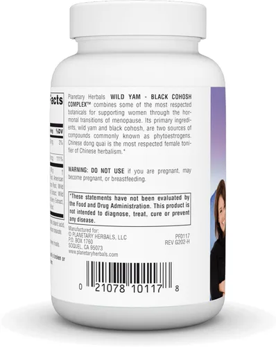 Vista 3 de Planetary Herbals Wild Yam-Black Cohosh Complex Tablets, 120