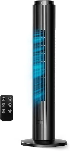 Vista 12 de ZAFRO Ventilador de torre para dormitorio, ventilador oscilante de 90° con 4 modos, 3 velocidades, velocidad de 25 pies/s, temporizador de 12 horas