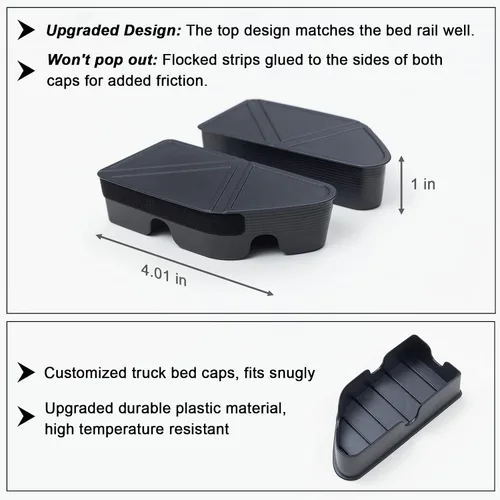 Vista 6 de TOPINSTALL Elegantes fundas de bolsillo para riel de cama 2025 compatibles con Silverado/Sierra 1500 2019-2026 y Chevy Silverado/GMC Sierra 2500HD