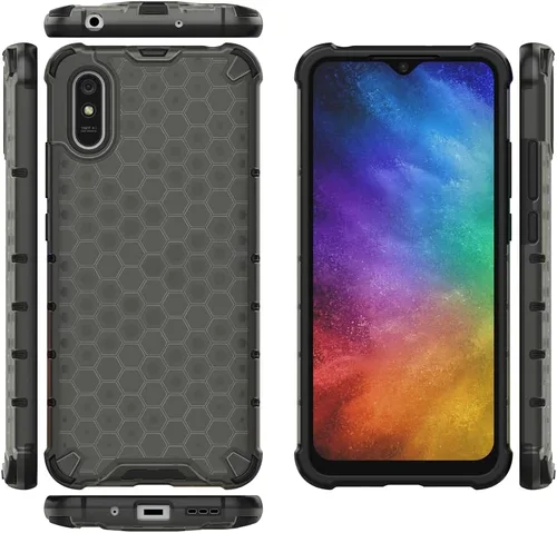 Vista 133 de Pzwoxukhov Funda compatible con Redmi A1, compatible con Redmi A2 Honeycomb Anti-caída Absorción de Golpes Negro