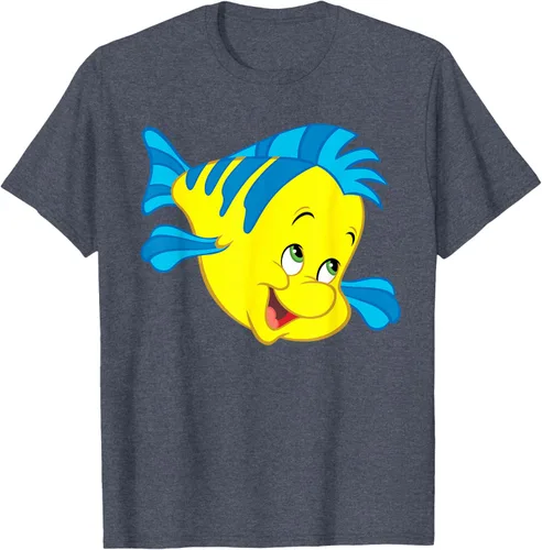Vista 111 de Disney Camiseta de disfraz de cara grande de la Sirenita Flounder Sidekick