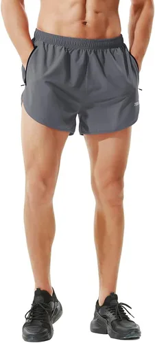 Vista 2 de TENJOY Pantalones cortos de correr para hombre, pantalones cortos de entrenamiento atlético para hombre, pantalones cortos deportivos de 3 pulgadas
