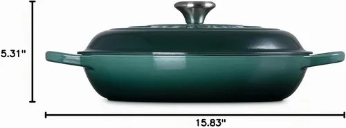 Vista 8 de Le Creuset Signature - Sartén de hierro fundido esmaltada con mango de hierro, 3,5 qt., alcachofa Artichaut