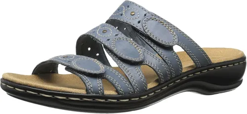 Vista 3 de Clarks Leisa Cacti Q Sandalia tipo chancleta para mujer Cuero negro