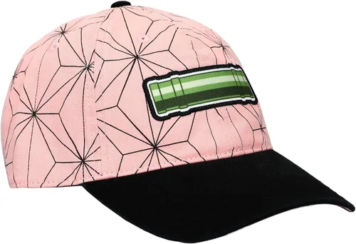 Vista 3 de Gorra de béisbol ajustable negra con logotipo bordado de Demon Slayer
