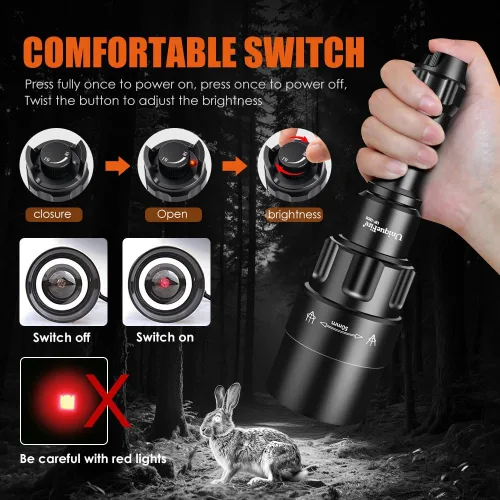 Vista 6 de 1605 850nm IR iluminador linterna luces para visión nocturna Zoomable LED linterna infrarroja luz recargable iluminador con enfoque rápido e