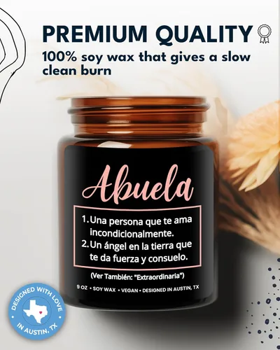 Vista 7 de Vela Abuela, Los Mejores Regalos para Abuela de Nietos en Español, Regalos para Abuela en Español, Regalos Considerados de Nieto o Nieta