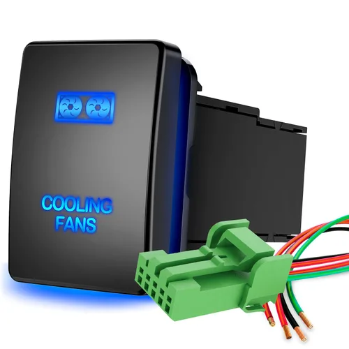 Vista 19 de Nilight Interruptor de Batería de Botón de Encendido/Apagado AUX 12V con Cable Conector Kit de Reemplazo de 1.28" x 0.87" para Toyota Sequoia