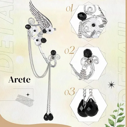 Vista 4 de Zeyune Halloween Renaissance Fairy Accessories Set, Elf Headpiece