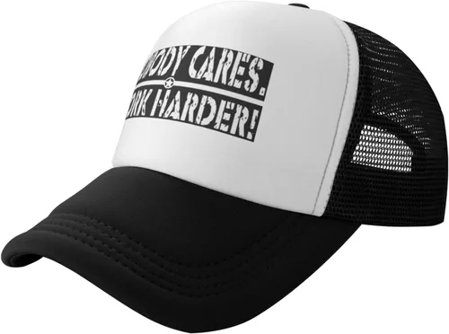 Vista 2 de Nobody Cares Work Harder Trucker Hat Gorra de béisbol para mujeres y hombres, sombrero de papá, sombrero de vaquero de golf, sombreros de sol