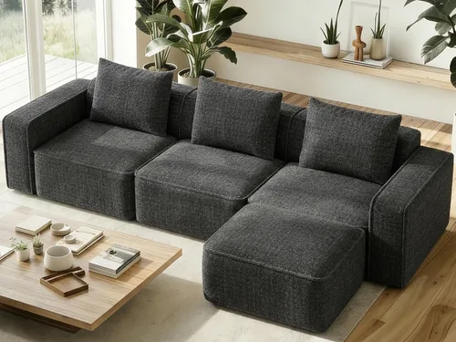 Vista 12 de Welzona Sofá modular de 132 pulgadas, sofá modular bloqueado, sofás con marco de madera para sala de estar, sofá en forma de U de 22 pulgadas
