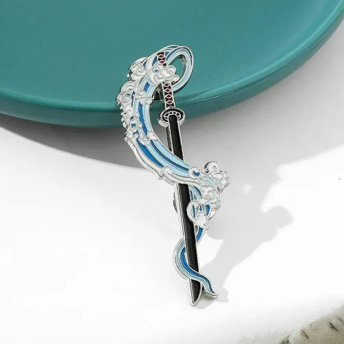Vista 5 de Anime Demon Slayer Brooch Pin - Kimetsu no Yaiba Tanjiro Nezuko Shinobu Figure Characters Metal Sword Enamel Pins Badges Collection Cosplay Jewelry