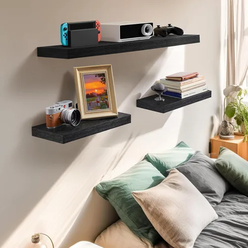 Vista 2 de AMADA HOMEFURNISHING Estantes flotantes montados en la pared, estantes de pared de 15 x 7 pulgadas para baño, dormitorio, sala de estar, estantes