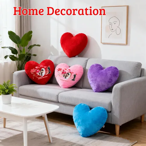 Vista 3 de Almohada de corazón personalizada con nombre de foto, almohadas de corazón personalizadas como almohada de San Valentín, regalos personalizados