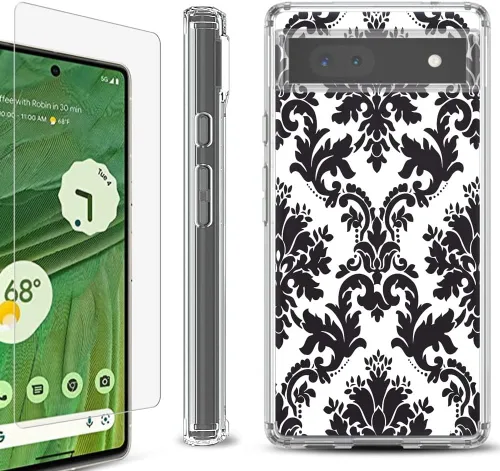 Vista 8 de Funda a prueba de golpes compatible con Google Pixel 6a, con protector de pantalla de vidrio templado, libro de composición
