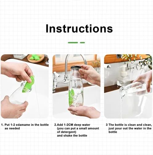 Vista 7 de Fhavent Esponja de limpieza de botellas, esponja de limpieza de botellas en forma de frijoles, esponja de limpieza de botellas reutilizable, esponja