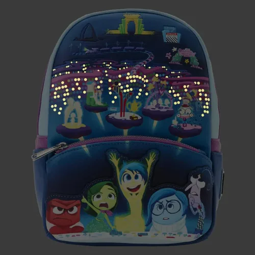 Vista 2 de Loungefly Pixar Moments Inside Out - Bolsa de hombro con doble correa y panel de control, Multi colorido, Mini