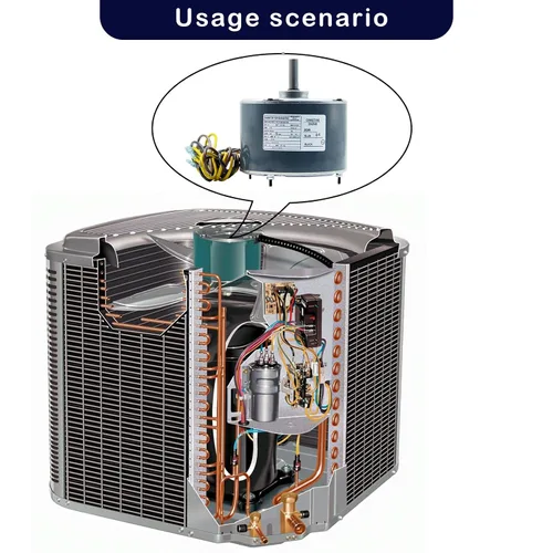 Vista 6 de Motor de ventilador de condensador 5KCP39EGS070S de 1/4 HP, 1100 RPM, 48 marcos, 208-230V repuesto compatible con GE3905, 5KCP39EGY823S, HC39GE237