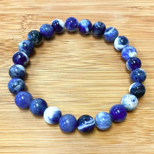 Vista 530 de Gem Avenue Handmade Round Bead Stretch Bracelet Unisex Natural Stone Beaded Jewelry for Men & Women, Elastic Wristband for Daily Wear