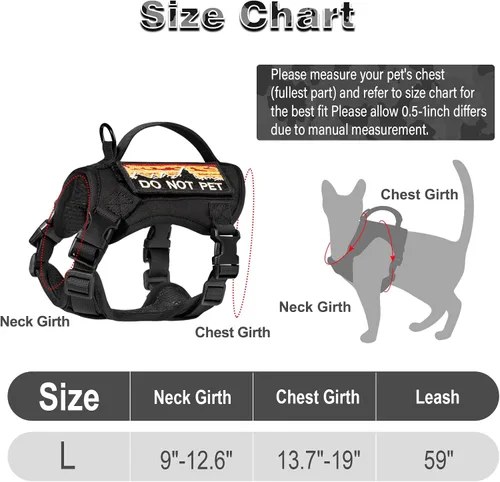 Vista 5 de Arnés táctico para caminar, chaleco ajustable a prueba de escapes para gatos grandes, chaleco transpirable de fácil control con asa, parches Molle