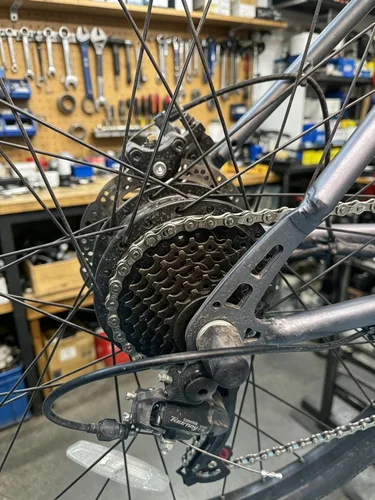 Vista 8 de Kit de cadena para bicicleta, acero al carbono de 6/7/8 velocidades, plata