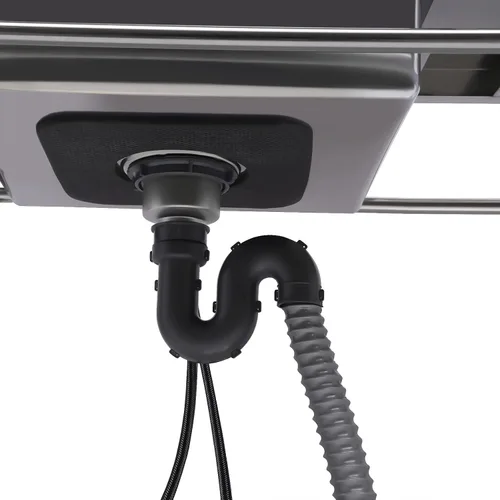 Vista 4 de Fregadero comercial de acero inoxidable, fregadero de cocina de un solo tazón con banco de trabajo y estantes de almacenamiento, fregadero