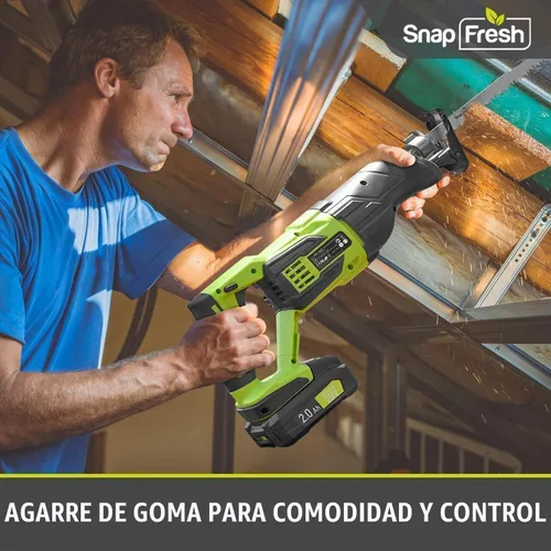 Vista 7 de SnapFresh Sierra Recíproca Inalámbrica de 20V – 3000 SPM, Gatillo de Velocidad Variable, Cambio de Hoja sin Herramientas, Luz LED, Ligera y Compacta