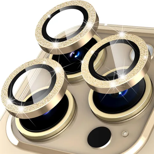 Vista 10 de Suoman Protector de lente de cámara para iPhone 14 Pro Max / 14 Pro, [Diamantes Bling] vidrio templado 9H, cubierta protectora de metal de cobertura