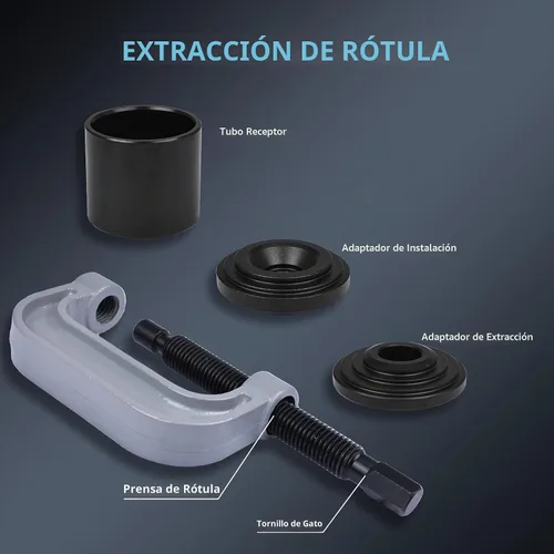 Vista 3 de 8MILELAKE Herramienta de extracción/instalación de prensa de rótula 10pcs con adaptadores de tracción de 4 ruedas