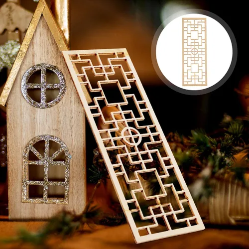 Vista 5 de jojofuny 4 piezas 1: 12 escala casa de muñecas miniatura divisor de habitación, muebles de pantalla plegable de estilo japonés de madera, decoración