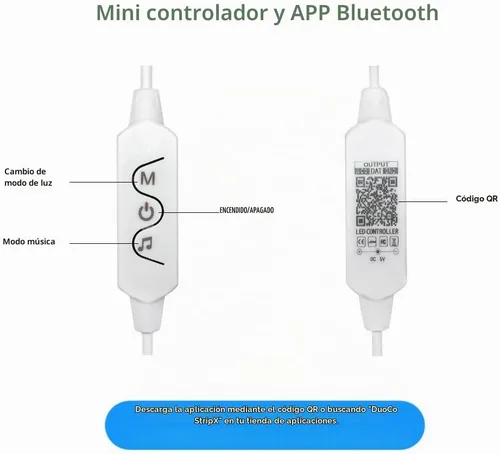 Vista 3 de WS2812B WS2811 WS2813 WS2815 1903 16703 Controlador de tira LED para módulo LED Pixel Strip Light, conector JST de 3 pines 1 a 2 Bluetooth/Música