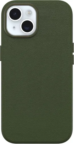 Vista 23 de OtterBox Funda protectora de piel para iPhone 15 Symmetry Series Cactus para MagSafe, color negro ASH (negro), delgada, premium, funda protectora