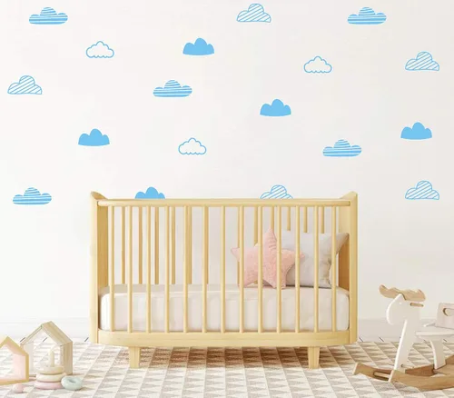 Vista 2 de Calcomanías de pared de nubes, calcomanías de pared para habitación de niños, calcomanías de pared de nube, calcomanías de vinilo para bebés, niños