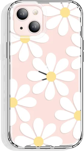 Vista 25 de GYZYA Funda transparente para iPhone 14 y iPhone 13 de 6.1 pulgadas con diseño de patrón, funda protectora delgada de TPU + parachoques a prueba