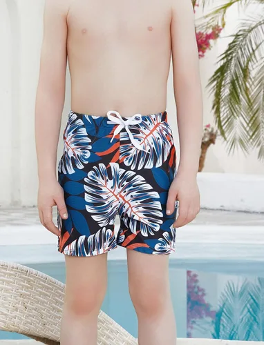 Vista 2 de PATPAT Mommy and Me - Traje de baño a juego de una pieza con estampado de hojas y cuello en V, conjunto de traje de baño familiar a juego