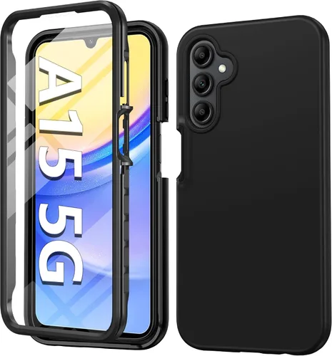 Vista 9 de FNTCASE Funda para Samsung Galaxy A15-5G: Funda para teléfono con protector de pantalla incorporado Funda protectora de silicona para teléfono