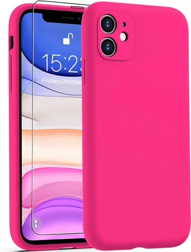 Vista 53 de DEENAKIN Funda de silicona compatible con iPhone 12 con protector de pantalla, mejora la protección de la cámara, funda protectora suave y flexible