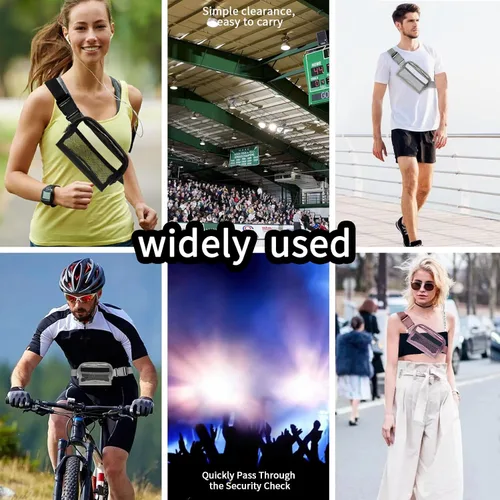 Vista 7 de Bolso cruzado para mujeres y hombres, bolsa ligera para viajes, senderismo, ciclismo, bolso cruzado antirrobo, color negro