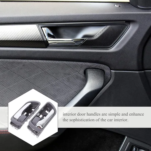 Vista 4 de 2pcs Car Interior Door Handles Replacement Chrome Auto Door Pull Handles Interior Fit Mid-Size Sedan 2002-2006 Driver Passenger Side Trim
