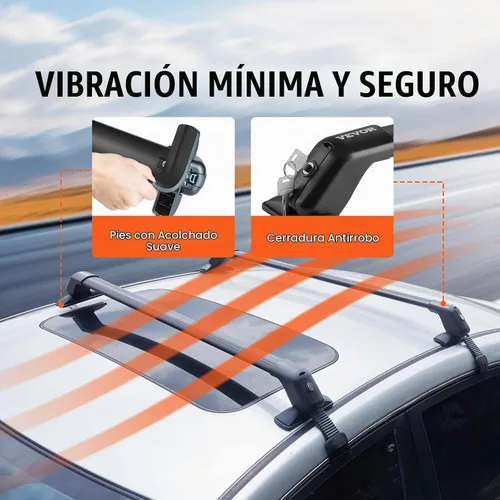 Vista 6 de VEVOR Barras transversales para portaequipajes de techo, barras transversales de portaequipajes de techo de aluminio, se ajustan a techos sin rieles