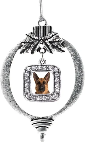 Vista 46 de Inspired Silver - Nana púrpura - Adorno de Navidad plateado - Adorno cuadrado para árbol de Navidad con circonita cúbica - Decoración colgante