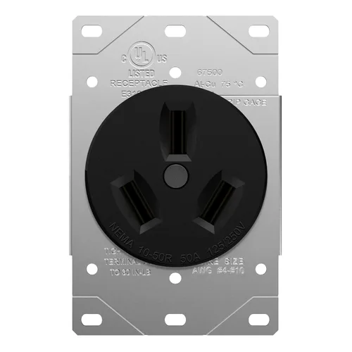 Vista 8 de ENERLITES Toma de secadora 30A, NEMA 10-30R, 125/250V, negro con placa