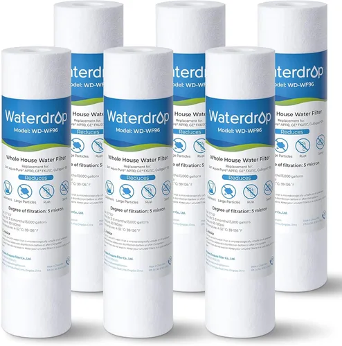 Vista 11 de Waterdrop Cartucho de filtro de agua de carbón CTO para toda la casa de 2.5" x 10", filtro de agua de sedimento de carbón de 1 micrón, repuesto