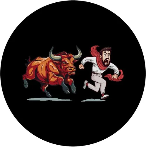 Vista 3 de Saint Fermin Bulls Running PopSockets Adhesivo PopGrip