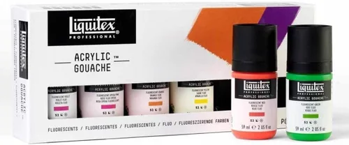 Vista 2 de Liquitex Pintura acrílica profesional de gouache, 6 x 2.0 fl oz (2 oz), juego de fluorescentes